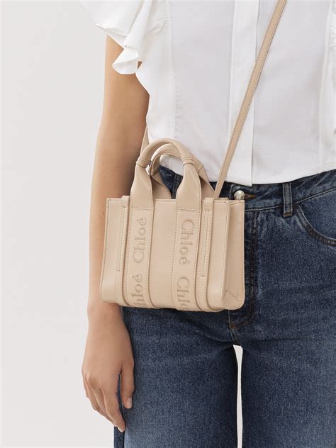 Woody tote bag in soft leather 